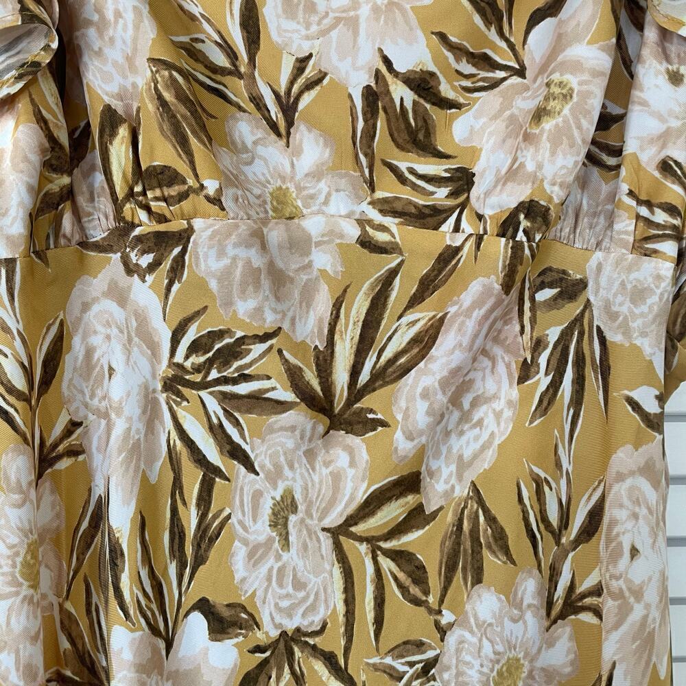 NWT Madewell Angelina Sleeveless Yellow Tan Maxi Floral Slip Dress Size 12 - Picture 4 of 11
